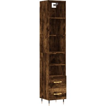 vidaXL-Hoge-kast-34,5x34x180-cm-bewerkt-hout-gerookt-eikenkleurig