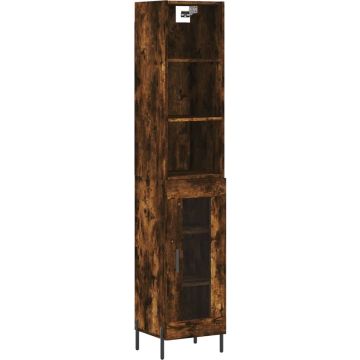 vidaXL-Hoge-kast-34,5x34x180-cm-bewerkt-hout-gerookt-eikenkleurig