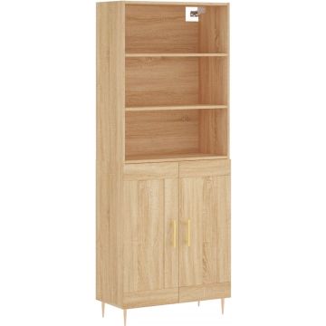 vidaXL-Hoge-kast-69,5x34x180-cm-bewerkt-hout-sonoma-eikenkleurig