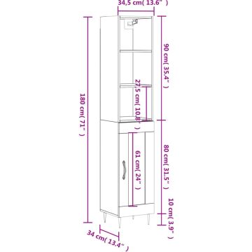 vidaXL-Hoge-kast-34,5x34x180-cm-bewerkt-hout-hoogglans-wit