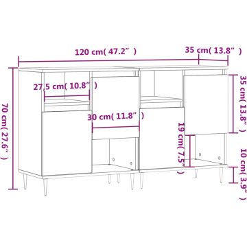 vidaXL-Dressoirs-2-st-bewerkt-hout-bruineikenkleurig