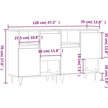 vidaXL-Dressoirs-2-st-bewerkt-hout-gerookt-eikenkleurig