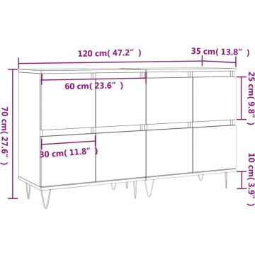 vidaXL-Dressoirs-2-st-bewerkt-hout-grijs-sonoma-eikenkleurig