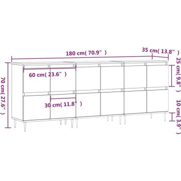 vidaXL-Dressoirs-3-st-bewerkt-hout-wit