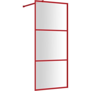 vidaXL-Inloopdouchewand-transparant-80x195-cm-ESG-glas-rood