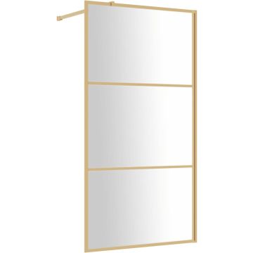 vidaXL-Inloopdouchewand-transparant-100x195-cm-ESG-glas-goudkleurig