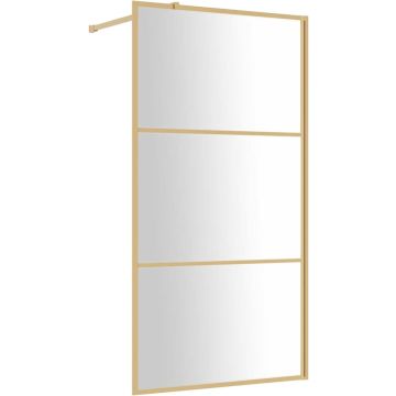 vidaXL-Inloopdouchewand-transparant-115x195-cm-ESG-glas-goudkleurig