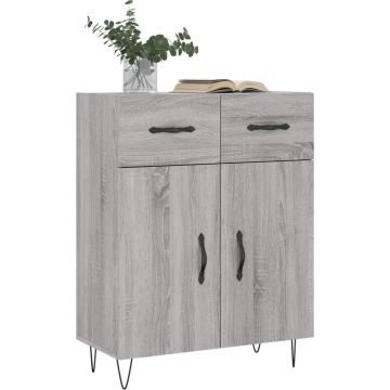 vidaXL Dressoir 69,5x34x90 cm bewerkt hout grijs sonoma eikenkleurig