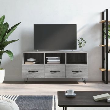 vidaXL Tv-meubel 102x36x50 cm bewerkt hout grijs sonoma eikenkleurig