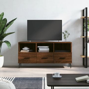 vidaXL Tv-meubel 102x36x50 cm bewerkt hout bruineikenkleurig