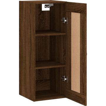 vidaXL Wandkast 34,5x34x90 cm bewerkt hout bruineikenkleurig