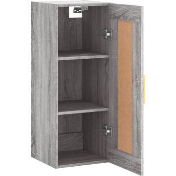 vidaXL Wandkast 34,5x34x90 cm bewerkt hout grijs sonoma eikenkleurig