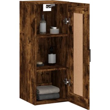 vidaXL Wandkast 34,5x34x90 cm bewerkt hout gerookt eikenkleurig