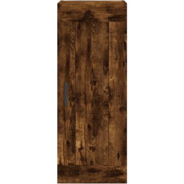 vidaXL Wandkast 34,5x34x90 cm bewerkt hout gerookt eikenkleurig