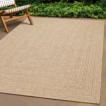 vidaXL Vloerkleed 80x150 cm voor binnen en buiten jute look