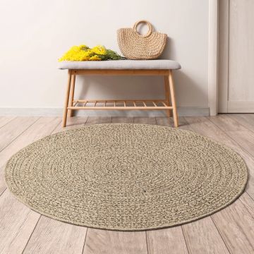 vidaXL Vloerkleed 90 cm voor binnen en buiten jute look