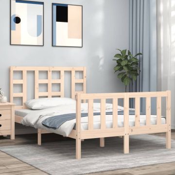 vidaXL Bedframe met hoofdbord massief hout 4FT Small Double