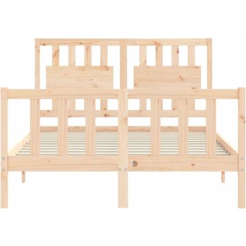 vidaXL Bedframe met hoofdbord massief hout 4FT6 Double