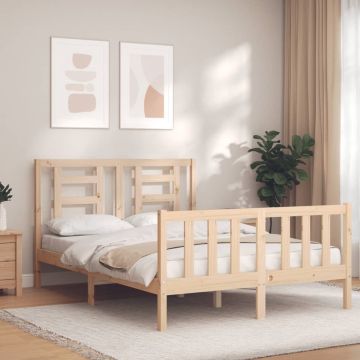 vidaXL Bedframe met hoofdbord massief hout 120x200 cm