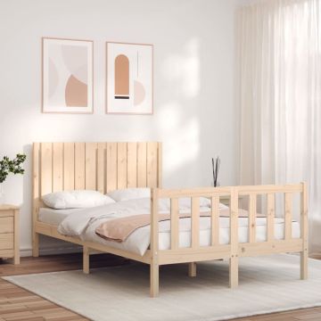 vidaXL Bedframe met hoofdbord massief hout 4FT Small Double