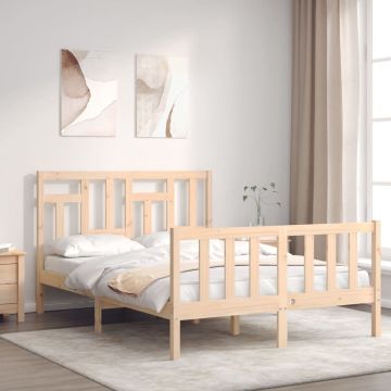 vidaXL Bedframe met hoofdbord massief hout 4FT Small Double