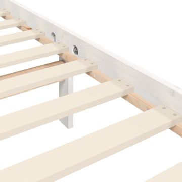 vidaXL Bedframe met hoofdbord massief hout wit 5 FT King Size