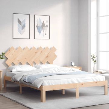 vidaXL Bedframe met hoofdbord massief hout 5 FT King Size