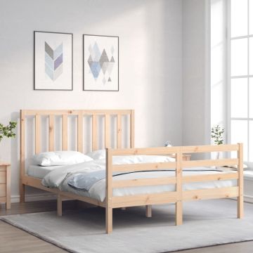 vidaXL Bedframe met hoofdbord massief hout 120x200 cm