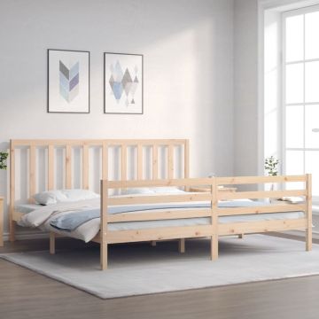 vidaXL Bedframe met hoofdbord massief hout 200x200 cm