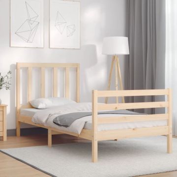 vidaXL Bedframe met hoofdbord massief hout 3FT Single