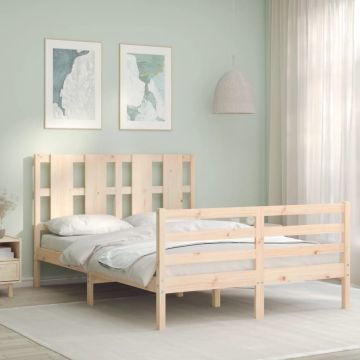 vidaXL Bedframe met hoofdbord massief hout 4FT6 Double