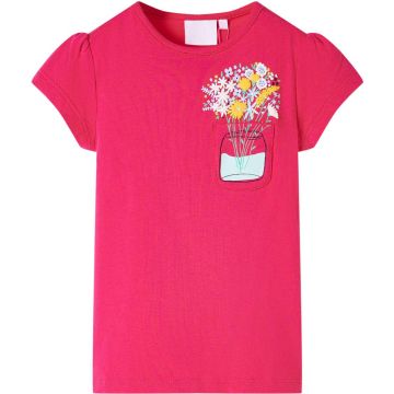 vidaXL-Kindershirt-met-bloemenprint-104-felroze