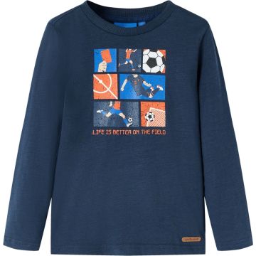 vidaXL-Kindershirt-met-lange-mouwen-voetbalprint-92-gemêleerd-marineblauw