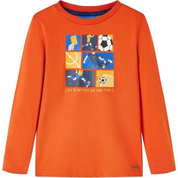 vidaXL-Kindershirt-met-lange-mouwen-voetbalprint-92-oranje