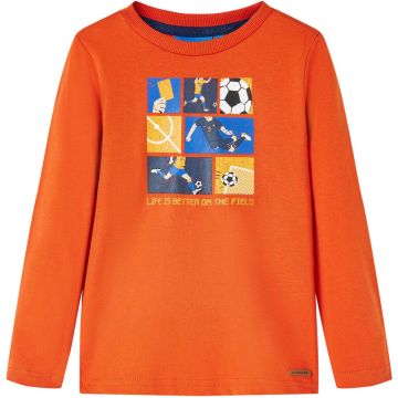 vidaXL-Kindershirt-met-lange-mouwen-voetbalprint-128-oranje