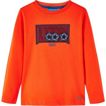 vidaXL-Kindershirt-met-lange-mouwen-voetbaldoelprint-104-feloranje