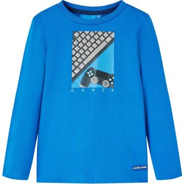 vidaXL-Kindershirt-met-lange-mouwen-controllerprint-92-kobaltblauw