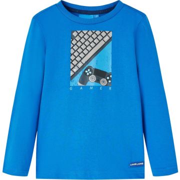 vidaXL-Kindershirt-met-lange-mouwen-controllerprint-104-kobaltblauw