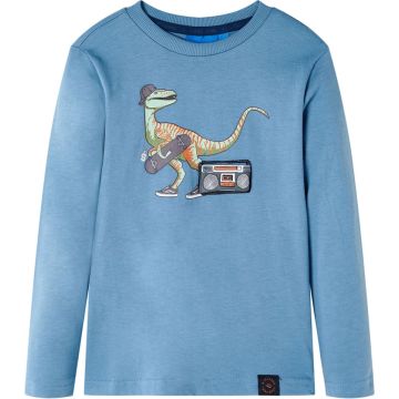 vidaXL-Kindershirt-met-lange-mouwen-dinosaurusprint-92-medium-blauw