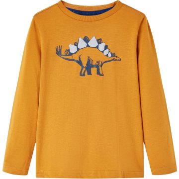 vidaXL-Kindershirt-met-lange-mouwen-dinosaurusprint-116-donkerokerkleurig