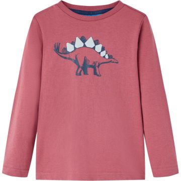 vidaXL-Kindershirt-met-lange-mouwen-dinosaurusprint-92-donkerrood