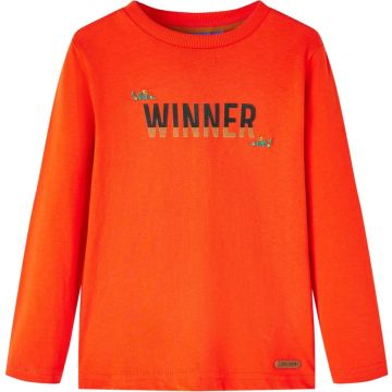 vidaXL-Kindershirt-met-lange-mouwen-winner-print-128-felroranje