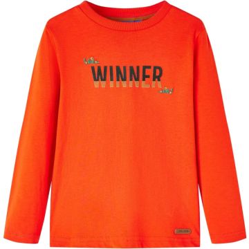 vidaXL-Kindershirt-met-lange-mouwen-winner-print-140-felroranje