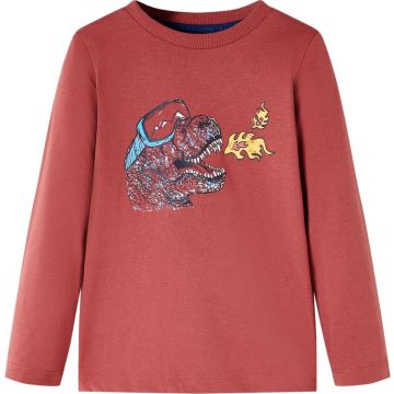 vidaXL-Kindershirt-met-lange-mouwen-dinosaurusprint-140-roodbruin