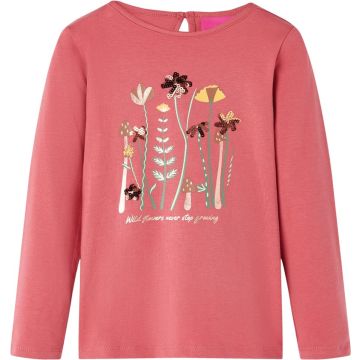 vidaXL-Kindershirt-met-lange-mouwen-bloemenprint-116-oudroze