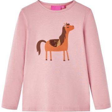 vidaXL-Kindershirt-met-lange-mouwen-dierenprint-116-lichtroze