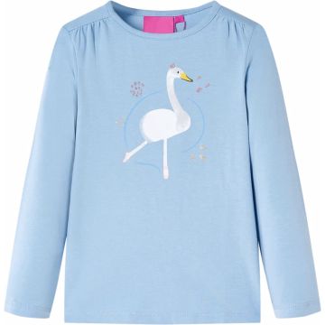 vidaXL-Kindershirt-met-lange-mouwen-zwanenprint-128-lichtblauw