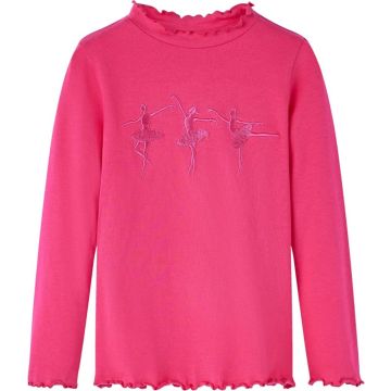 vidaXL-Kindershirt-met-lange-mouwen-ballerinaprint-92-felroze