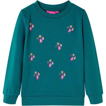 vidaXL-Kindertrui-met-glitterprint-104-donkergroen