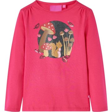 vidaXL-Kindershirt-met-lange-mouwen-eekhoornprint-92-felroze